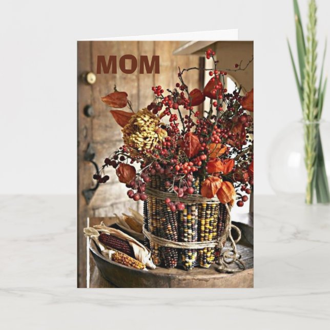 TILL MIN MAMMA VID THANKSGIVING TACFUL FÖR "DU" MA HELGKORT (Framsida)