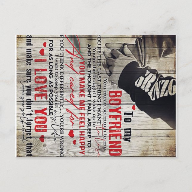 Till min man-gåva, Personlig till min Make Meddelande Vykort (Framsida)