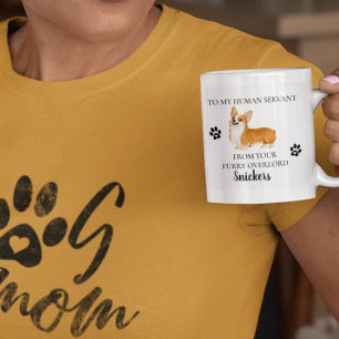 Till min männskliga tjänare Roligt hundpresent Cor Kaffemugg