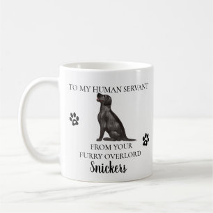 Till min männskliga tjänare Roligt hundpresent La Kaffemugg