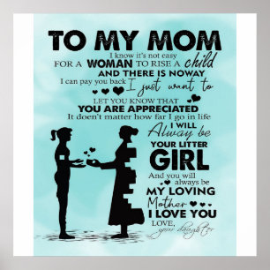 Till min mor-design Brev till mamma Poster