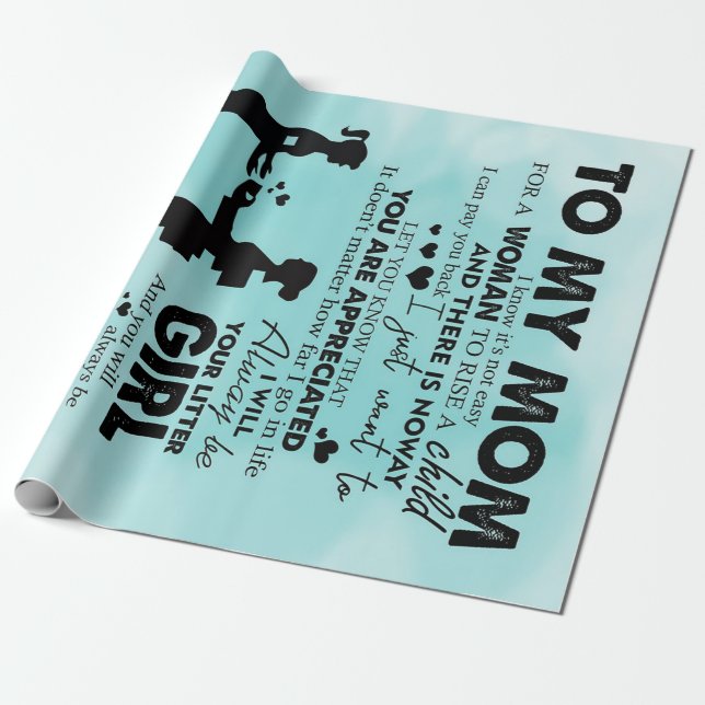 Till min mor-design | Brev till mamma Presentpapper (Utrullad)