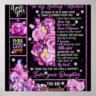 Till min Mor-födelsedagspresent, Kärlek-Mamma-gift Poster