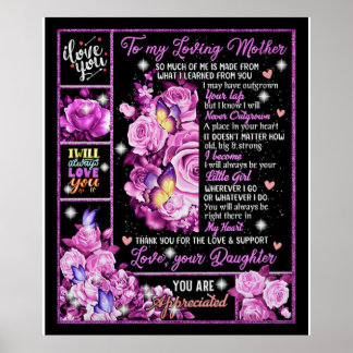 Till min Mor-födelsedagspresent, Kärlek-Mamma-gift Poster