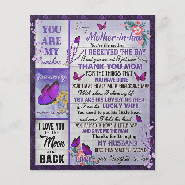 Till min Mor-in - Lag-gåva, Mor-födelsedagsgåva Flygblad (Framsidan)