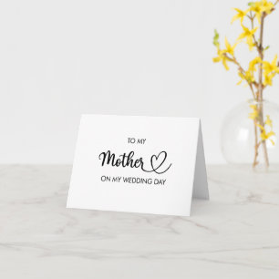 Till min mor på min bröllopsdag vikta kort