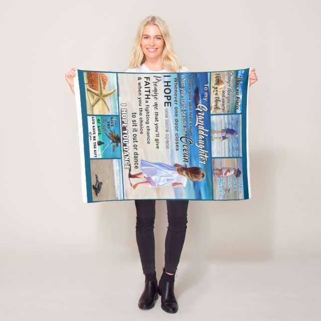 Till min mordotter Beach och Sea min solsken Fleecefilt (På plats)