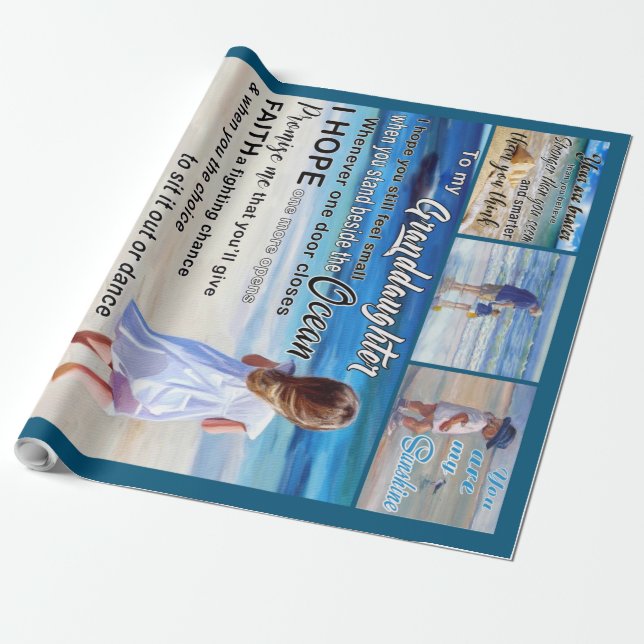 Till min mordotter Beach och Sea min solsken Presentpapper (Utrullad)