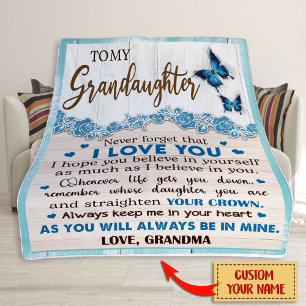 Till min mordotter Blanket, Personlig Namn Fleecefilt