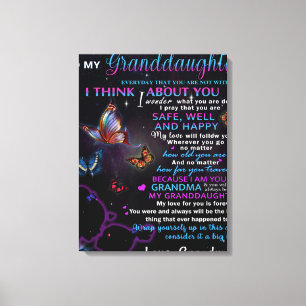 Till min mordotter Butterflies Birthday Gift Idea Canvastryck