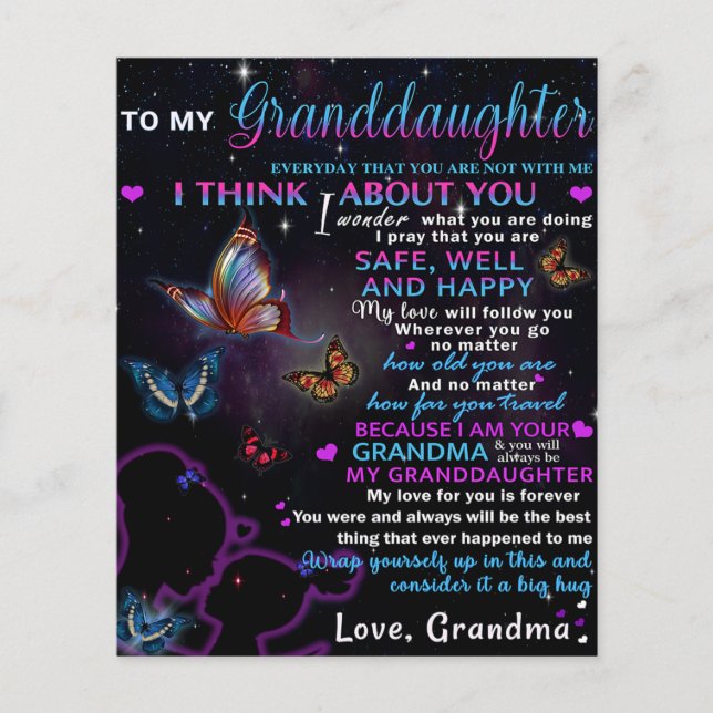 Till min mordotter Butterflies Birthday Gift Idea Flygblad (Framsidan)