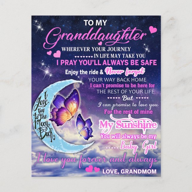 Till min mordotter Butterflies Birthday Gift Idea Flygblad (Framsidan)
