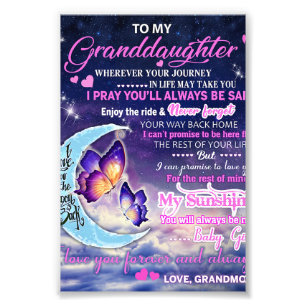 Till min mordotter Butterflies Birthday Gift Idea Fototryck