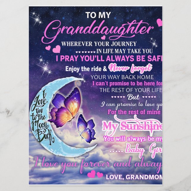 Till min mordotter Butterflies Birthday Gift Idea Meny (Framsida)