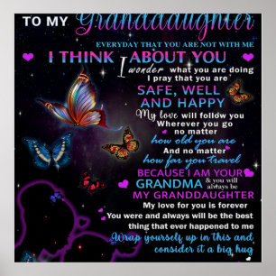Till min mordotter Butterflies Birthday Gift Idea Poster