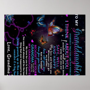 Till min mordotter Butterflies Birthday Gift Idea Poster