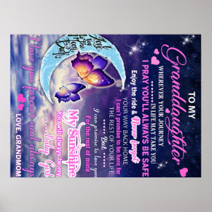 Till min mordotter Butterflies Birthday Gift Idea Poster