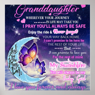 Till min mordotter Butterflies Birthday Gift Idea Poster