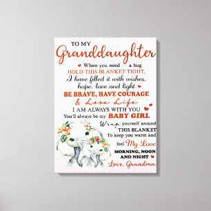 Till min mordotter Elephant Birthday Gift Idea Canvastryck