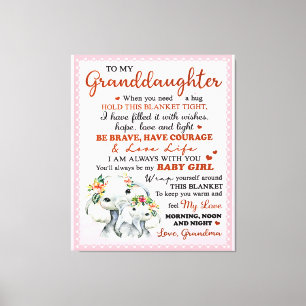 Till min mordotter Elephant Birthday Gift Idea Canvastryck