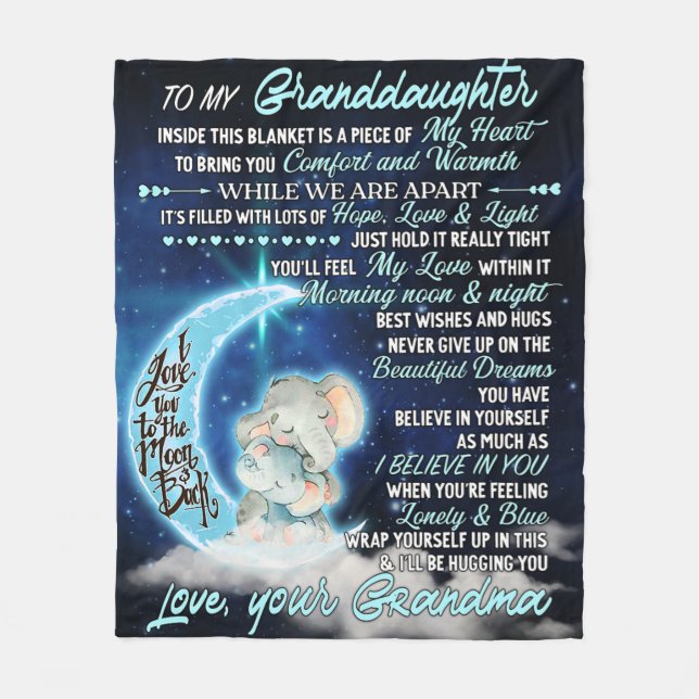 Till min mordotter Elephant Birthday Gift Idea Fleecefilt (Framsidan)