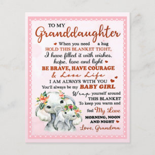 Till min mordotter Elephant Birthday Gift Idea Flygblad