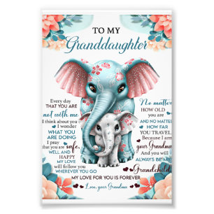 Till min mordotter Elephant Birthday Gift Idea Fototryck