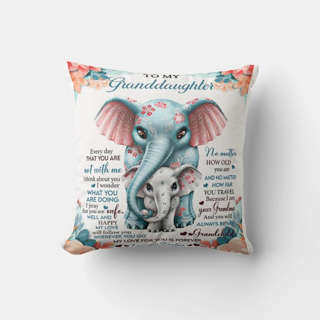 Till min mordotter Elephant Birthday Gift Idea Kudde (Framsida)