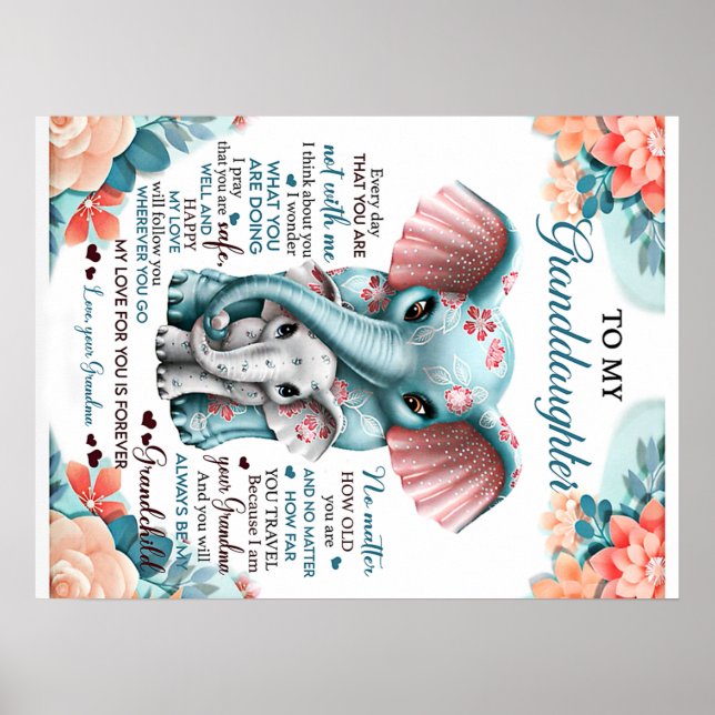 Till min mordotter Elephant Birthday Gift Idea Poster (Framsidan)