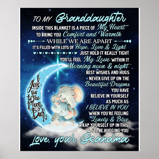 Till min mordotter Elephant Birthday Gift Idea Poster (Framsidan)