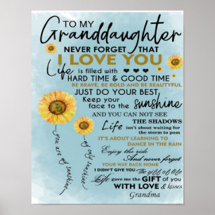Till min mordotter Gift, Barnbarn, födelsedagsgåva Poster
