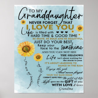 Till min mordotter Gift, Barnbarn, födelsedagsgåva Poster