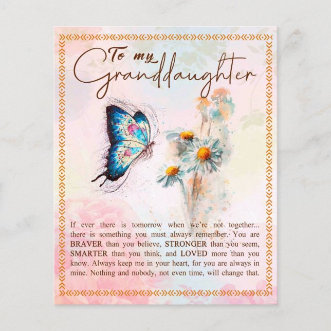 Till min mordotter Gift, Cute Butterfly Älskare Gi Flygblad (Framsidan)