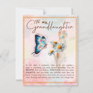 Till min mordotter Gift, Cute Butterfly Älskare Gi Inbjudningar