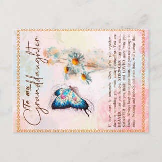 Till min mordotter Gift, Cute Butterfly Älskare Gi Meddelande Vykort