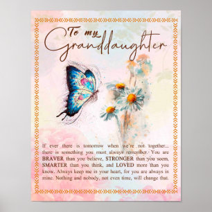 Till min mordotter Gift, Cute Butterfly Älskare Gi Poster