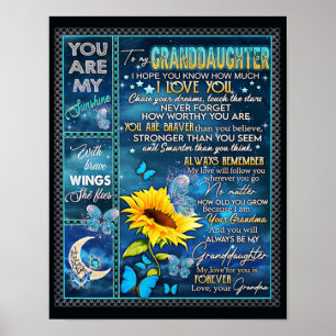 Till min mordotter Solrosgåva, Baby Gift Poster