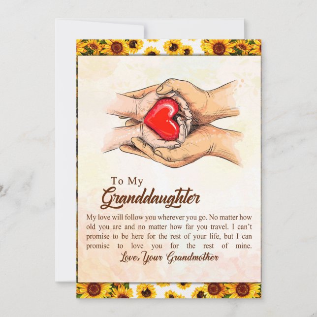 Till min mordotter Solrosgåva från mormor Julkort (Framsida)