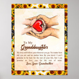 Till min mordotter Solrosgåva från mormor Poster