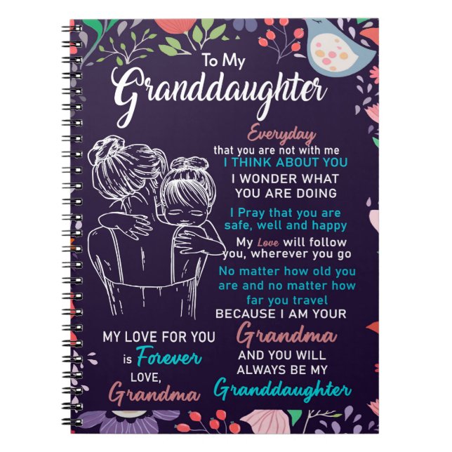 Till min mordotters gåva från mormor, Flower Älska Anteckningsbok (Framsidan)