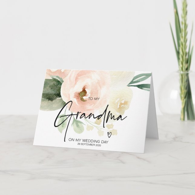  till min mormor Min Bröllopsdag mormor Kort (Framsida)
