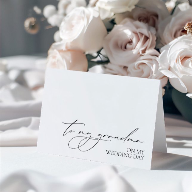 "Till min mormor på min Bröllopsdag"-kort Tack Kort ("To My Grandma On My Wedding Day" Card)