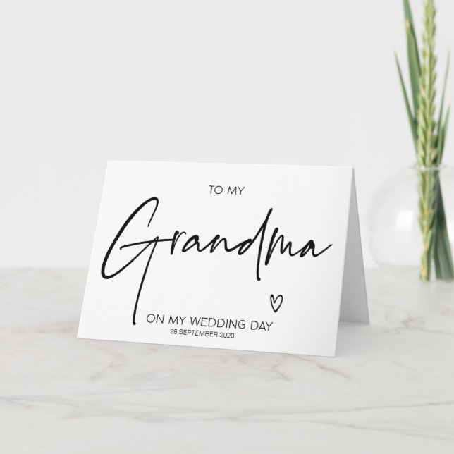 Till min mormor på min Bröllopsdag mormor Kort (Framsida)
