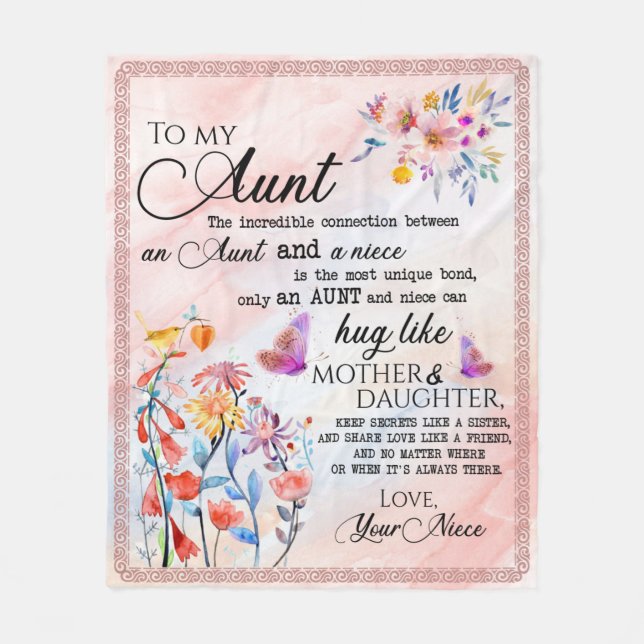 Till min Moster-gåva från Niece Fleecefilt (Framsidan)