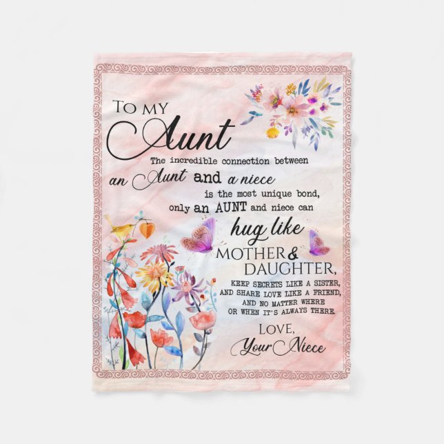 Till min Moster-gåva från Niece Fleecefilt (Framsidan)