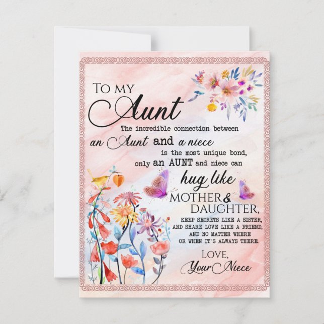 Till min Moster-gåva från Niece Inbjudningar (Framsida)