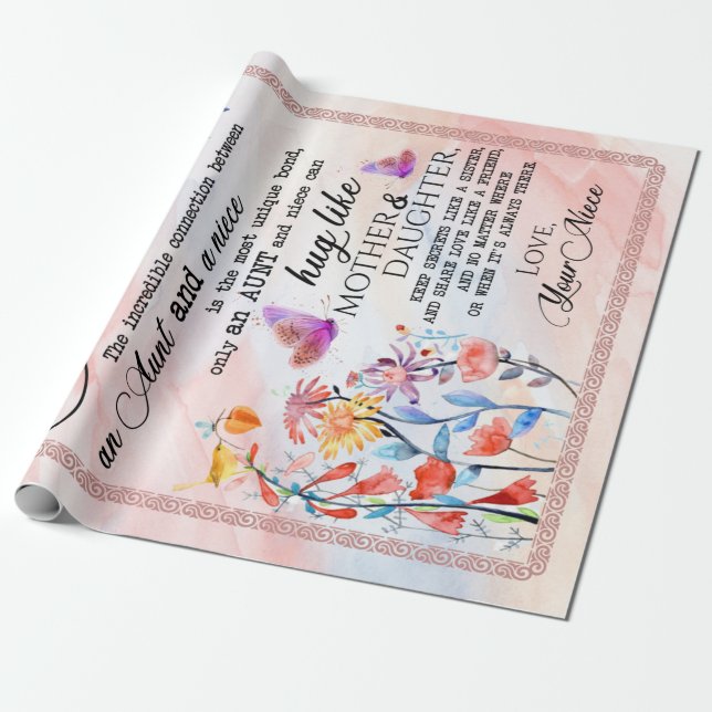 Till min Moster-gåva från Niece Presentpapper (Utrullad)