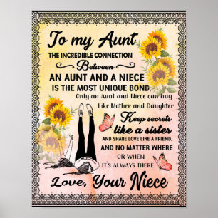 Till min Moster-gåva, solrosgåva från Niece Poster
