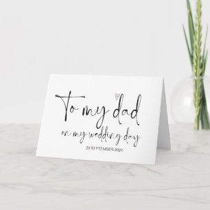 Till min Pappa Bröllopsdag Tack från Bride Groom Kort