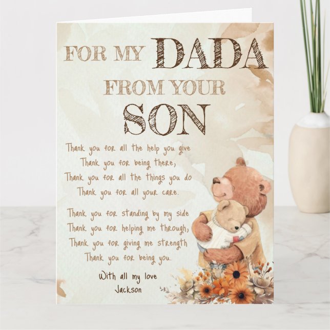 Till min pappa fadersdags kort (Framsida)